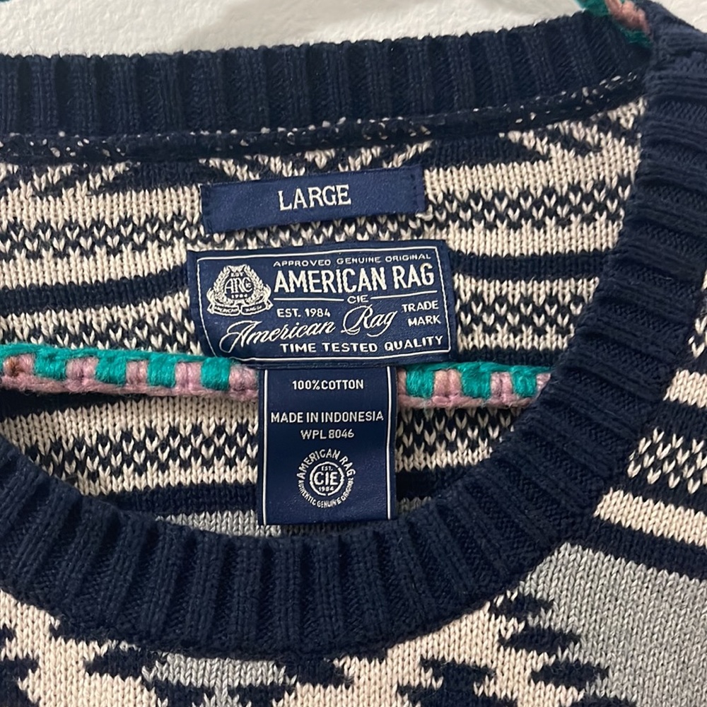 Vintage Navy American Rag Pullover Sweater - Picture 3 of 5